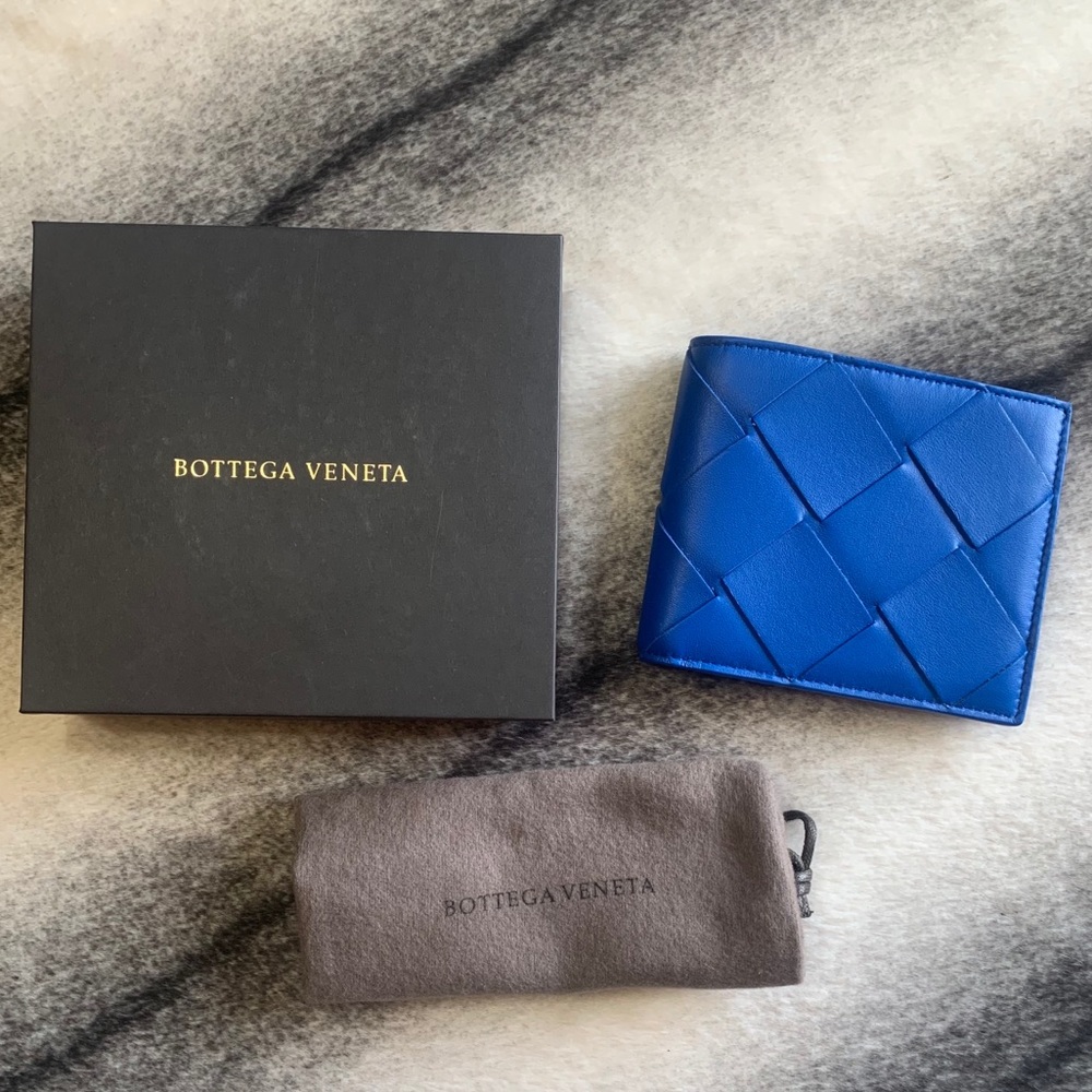 { Bottega Veneta } New Intrecciato Wallet Blue - Picture 2 of 10